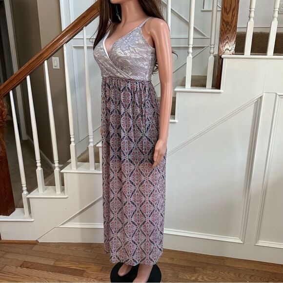 Lace chiffon patterned maxi dress - Picture 7 of 13